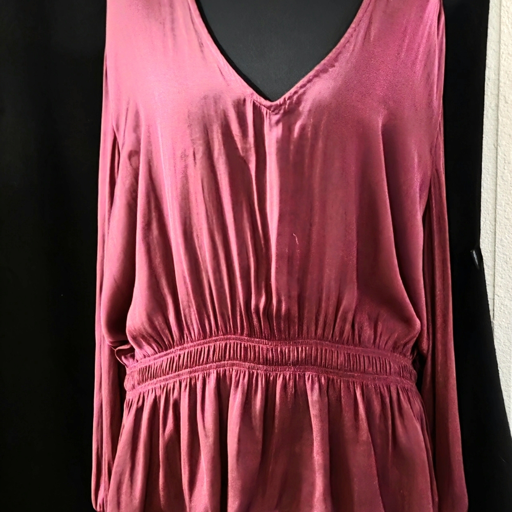 Marc New York Deep Pink V-Neck Blouse